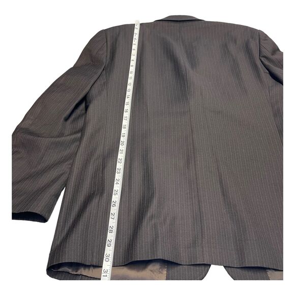 Andrew Fezza Blazer Jacket Men 42R Gray Striped Wool Notch Lapel Single Breasted - Picture 7 of 12